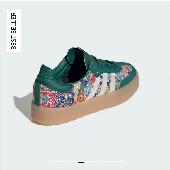 Adidas Green Floral Liberty London Samba Sneakers - Picture 7 of 11